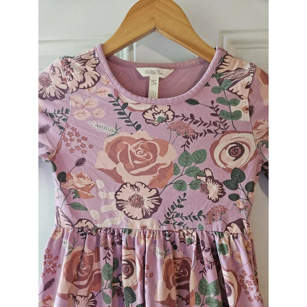 Matilda Jane Girls Size 8 Floral Ruffle Hem Dress‎ Pink Cottagecore